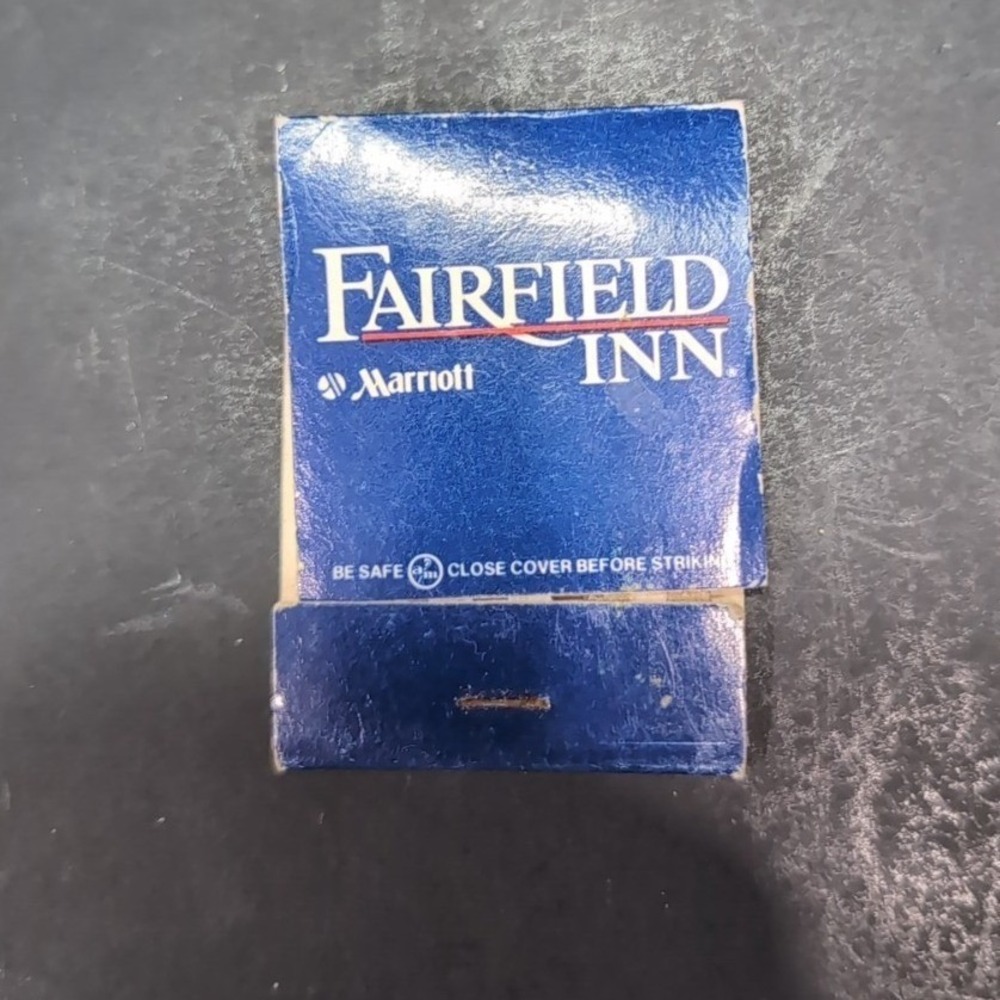 Fairfield Inn Marriott Matchbook Blue Hotel Advertising Collectible Vintage